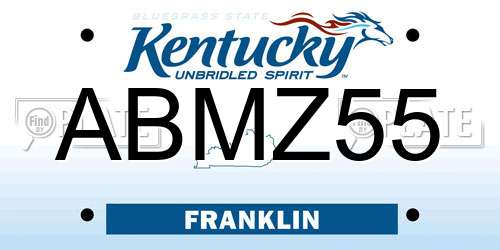 ABMZ55 Kentucky License Plate
