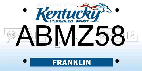 ABMZ58 Kentucky License Plate