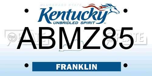 ABMZ85 Kentucky License Plate