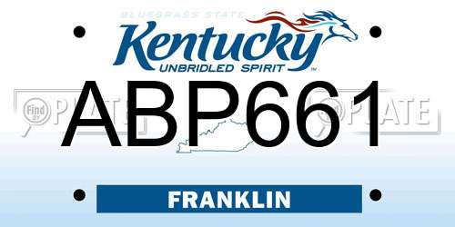 ABP661 Kentucky License Plate