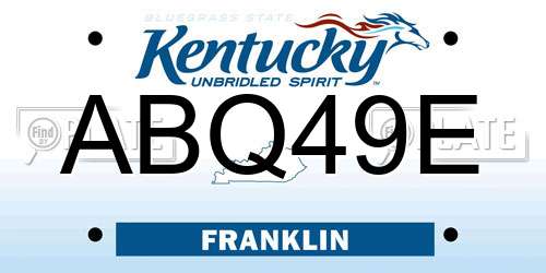 ABQ49E Kentucky License Plate