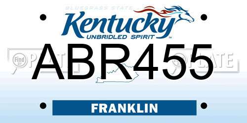ABR455 Kentucky License Plate