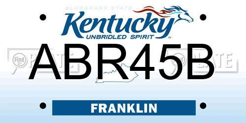 ABR45B Kentucky License Plate