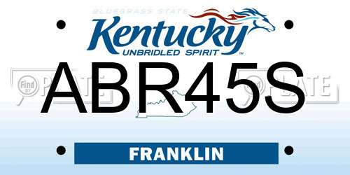 ABR45S Kentucky License Plate