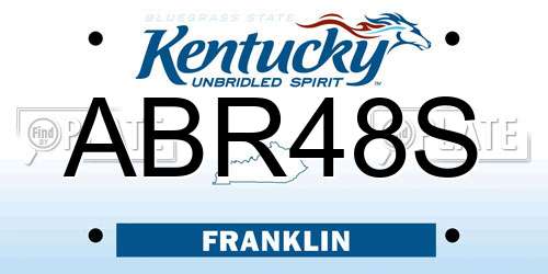 ABR48S Kentucky License Plate