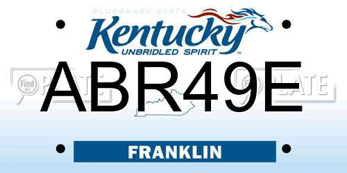 ABR49E Kentucky License Plate
