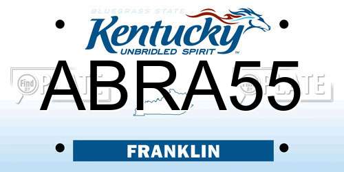 ABRA55 Kentucky License Plate