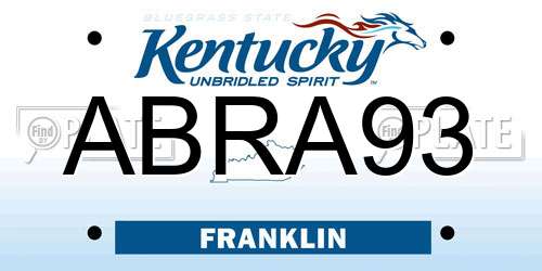 ABRA93 Kentucky License Plate