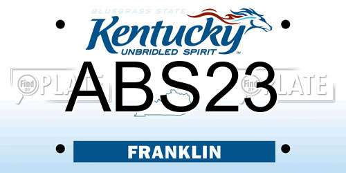 ABS23 Kentucky License Plate