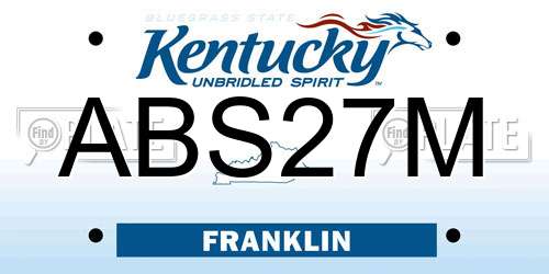 ABS27M Kentucky License Plate