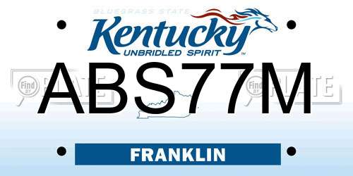 ABS77M Kentucky License Plate