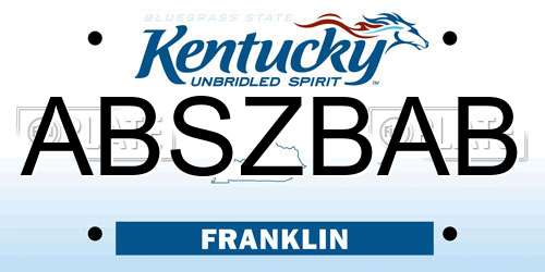 ABSZBAB Kentucky License Plate