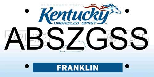 ABSZGSS Kentucky License Plate