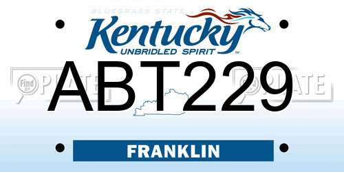 ABT229 Kentucky License Plate