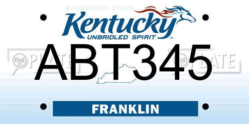 ABT345 Kentucky License Plate