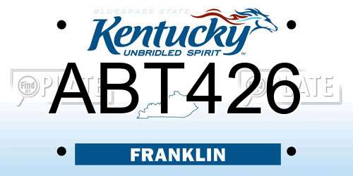 ABT426 Kentucky License Plate
