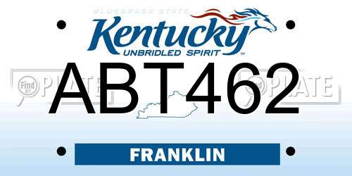 ABT462 Kentucky License Plate