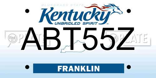 ABT55Z Kentucky License Plate