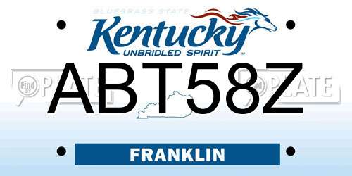ABT58Z Kentucky License Plate