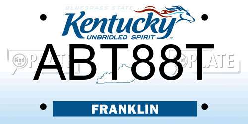 ABT88T Kentucky License Plate