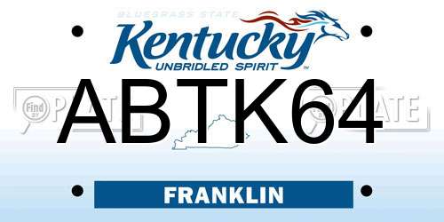 ABTK64 Kentucky License Plate