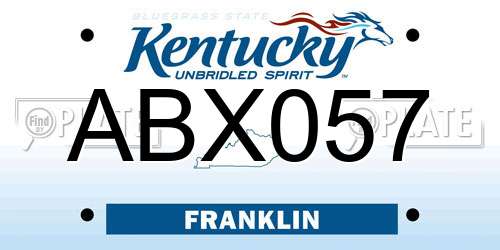 ABX057 Kentucky License Plate