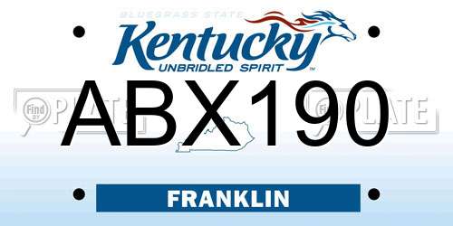 ABX190 Kentucky License Plate