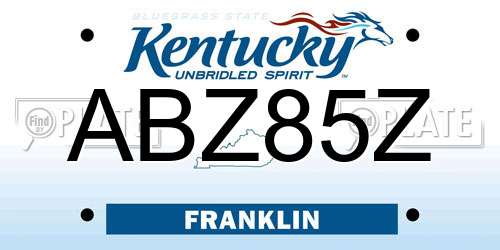 ABZ85Z Kentucky License Plate