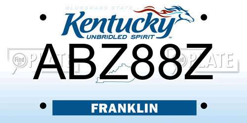 ABZ88Z Kentucky License Plate