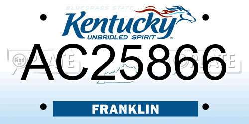 AC25866 Kentucky License Plate