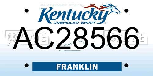AC28566 Kentucky License Plate