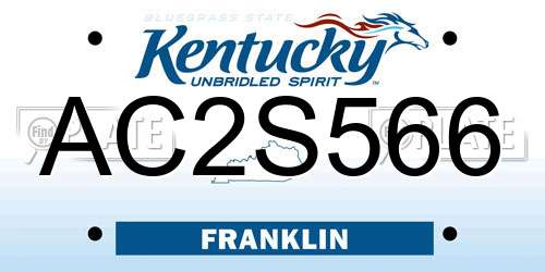AC2S566 Kentucky License Plate
