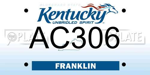 AC306 Kentucky License Plate