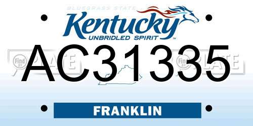 AC31335 Kentucky License Plate