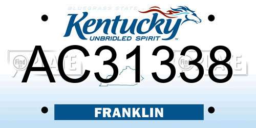 AC31338 Kentucky License Plate