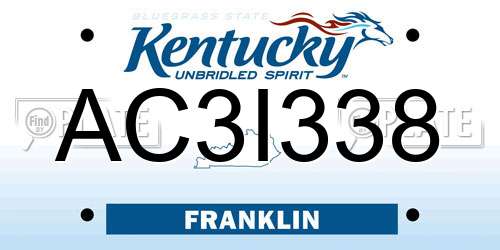 AC3I338 Kentucky License Plate