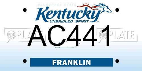 AC441 Kentucky License Plate