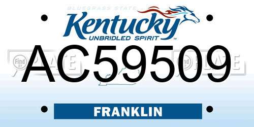 AC59509 Kentucky License Plate