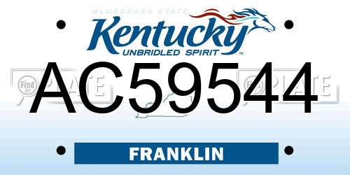 AC59544 Kentucky License Plate
