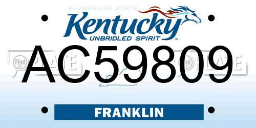 AC59809 Kentucky License Plate
