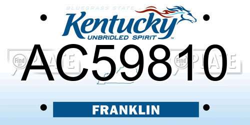 AC59810 Kentucky License Plate