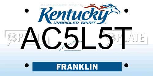 AC5L5T Kentucky License Plate