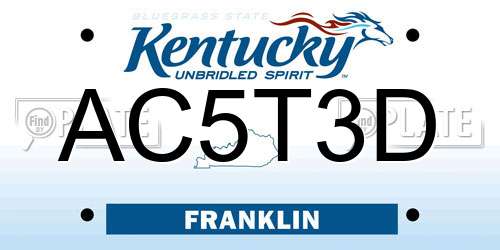 AC5T3D Kentucky License Plate