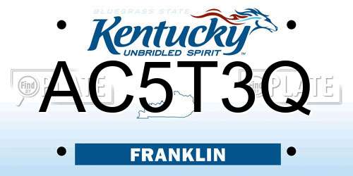 AC5T3Q Kentucky License Plate