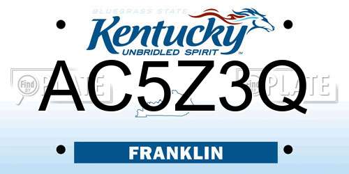 AC5Z3Q Kentucky License Plate