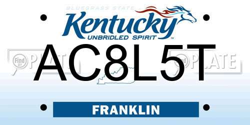 AC8L5T Kentucky License Plate
