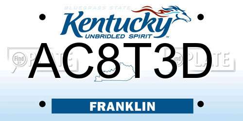 AC8T3D Kentucky License Plate