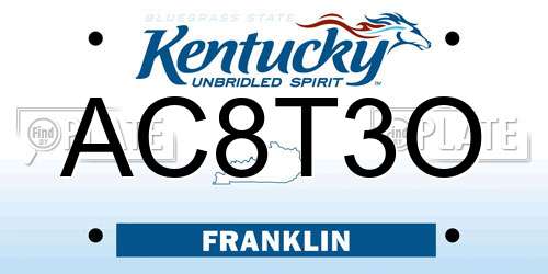 AC8T3O Kentucky License Plate