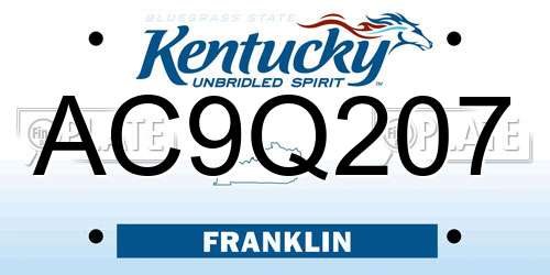 AC9Q207 Kentucky License Plate