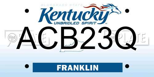 ACB23Q Kentucky License Plate
